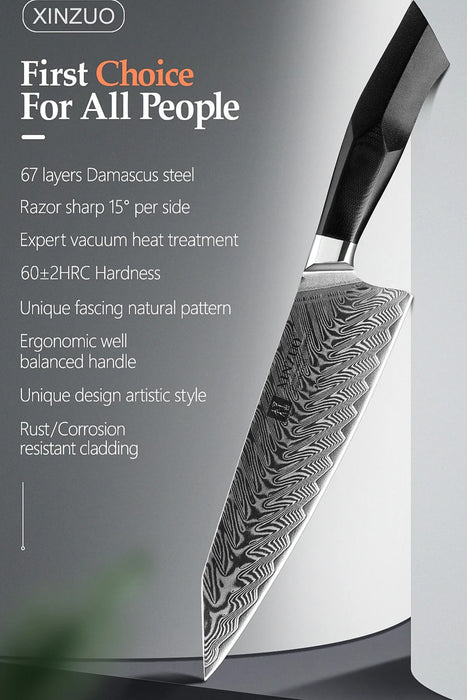 XINZUO B32 6 Pcs Knife Set 67 Damascus Steel Open Box