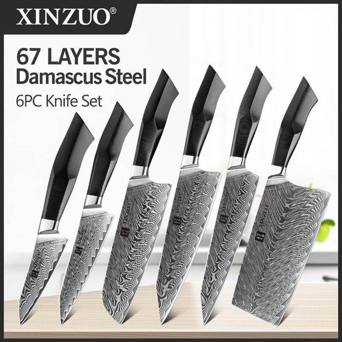 XINZUO B32 Feng Series 67 Layers Damascus Steel 6 Pcs Knife Set