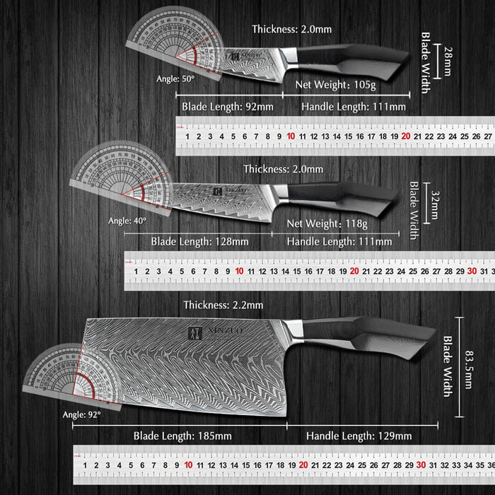 XINZUO B32 6 Pcs Knife Set 67 Damascus Steel Open Box