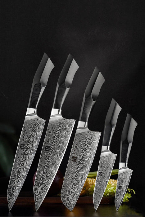 67-layer Damascus Steel Kitchen Knife Set 7-piece Japanese Chef