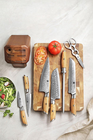 niloさん専用 XINZUO B37 6 Pcs Damascus Chef Knife Set, Honing Rod, Shears