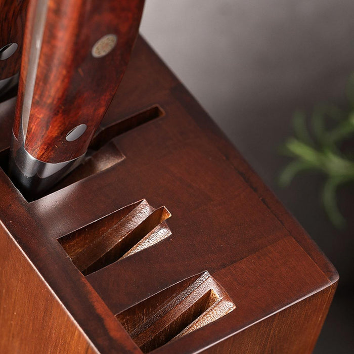 XINZUO Kitchen Knife Stand Knife Block Natural Acacia Wood - The Bamboo Guy