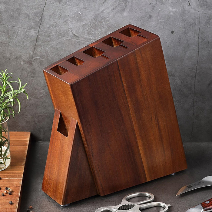 XINZUO Kitchen Knife Stand Knife Block Natural Acacia Wood - The Bamboo Guy