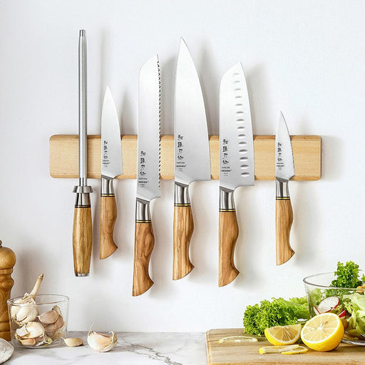 XINZUO Maple Magnetic Wall Kitchen Knife Holder/Wall Knife Display 15.8 inch