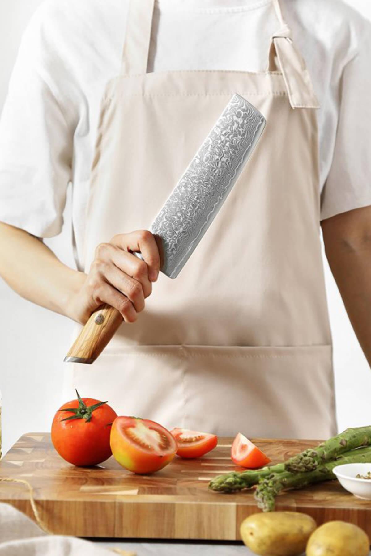 XINZUO B37 Japanese Damascus Steel Kitchen Nakiri Knife — The