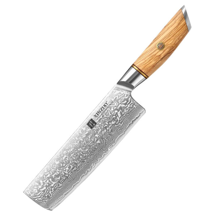 XINZUO B37 Japanese Damascus Steel Kitchen Nakiri Knife 9