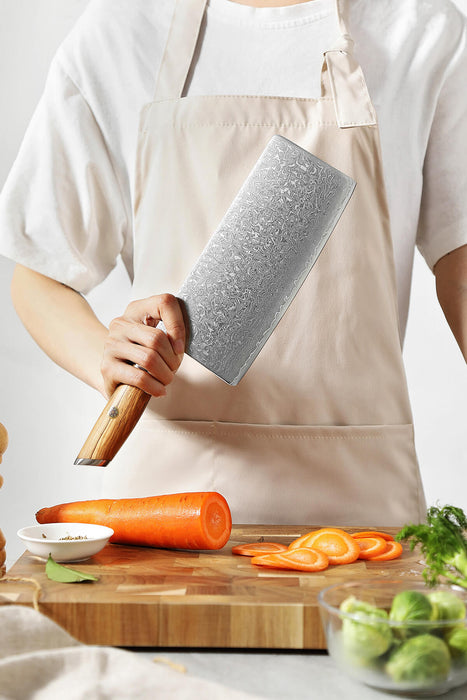 XINZUO B37 Nakiri Japanese Damascus Steel Kitchen Vegetable Knife 2