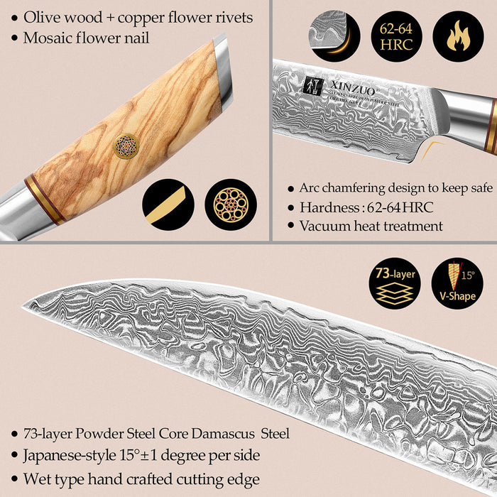 XINZUO B37 Steak Knife Real Damascus Steel Specifications