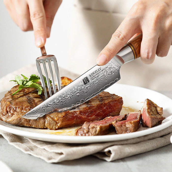 XINZUO B37 Steak Knife Real Damascus Steel