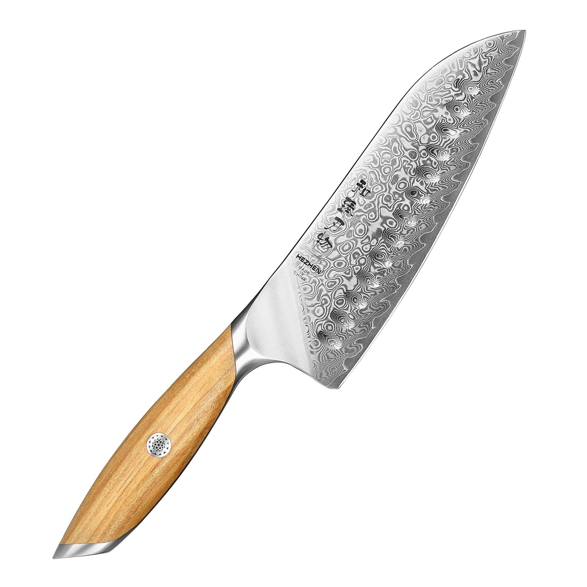 Hezhen X01 Flagship Series 73 Layer Damascus Santoku Knife with