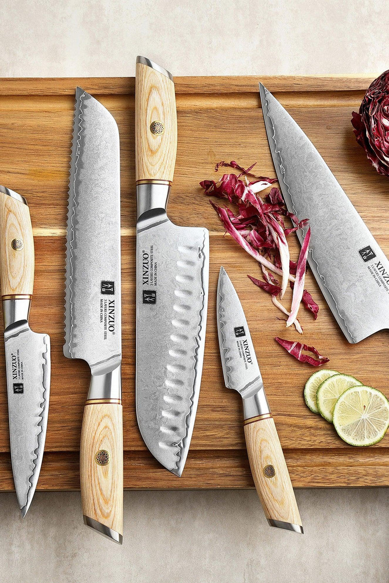 Xinzou B37S 5 pc Composite Stainless Steel Kitchen Knife Set 3