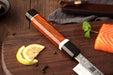 Xinzou F3 110 Layer High Carbon Damascus Steel Sakimura Kitchen Knife with G10 and Desert Iron Wood Handle - The Bamboo Guy