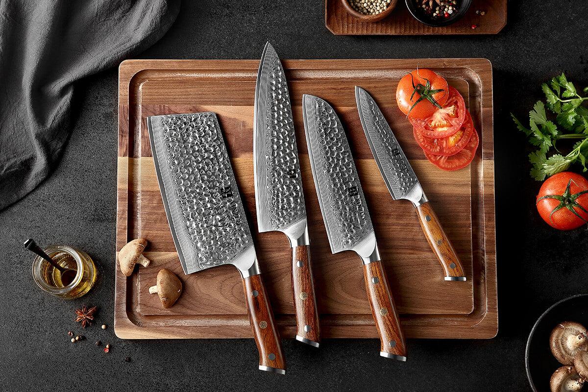 Xinzuo B13D 4 Pcs 67 Layer Damascus Santoku Knife Set American