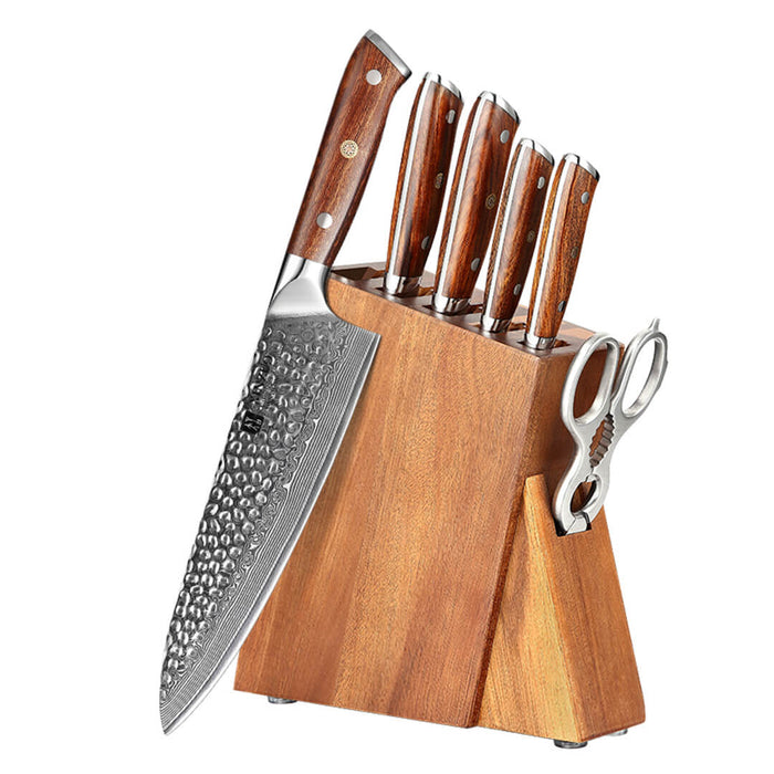 Xinzuo B13D 7 Pcs 67 Layer Damascus Chef Knife Set
