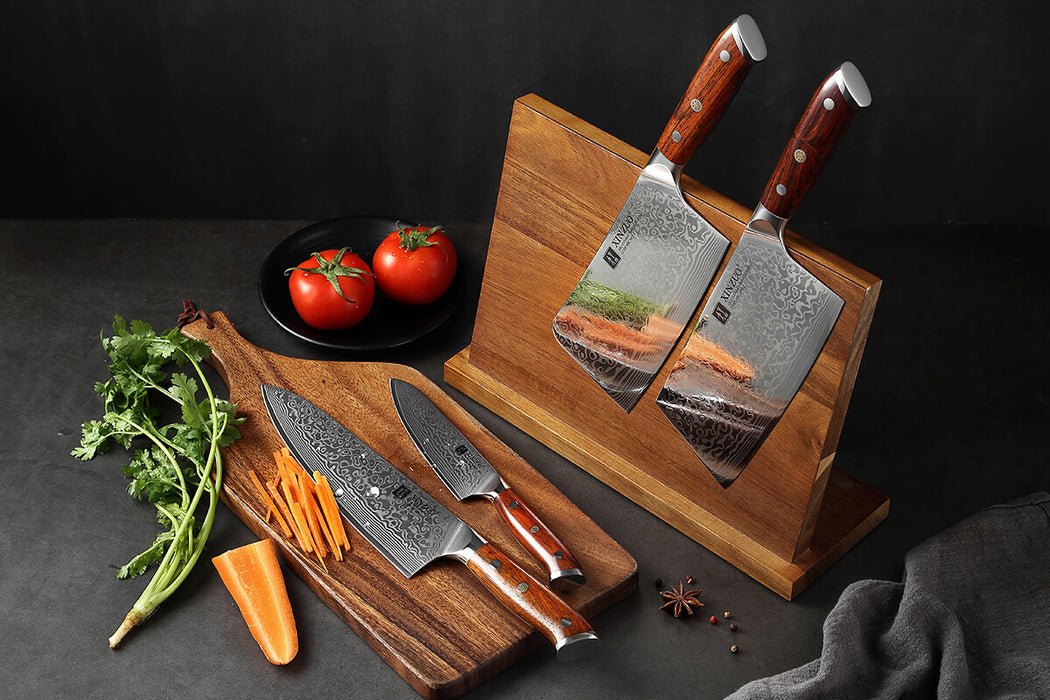 Xinzuo B13R 4 Pcs 67 Layer Damascus Steel Chef Knife Set 5