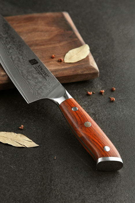 Xinzuo Japanese Damascus Chef knife Rosewood Handle