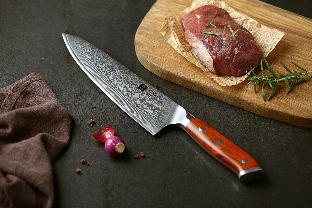 Japanese Damascus Chef knife Rosewood Handle