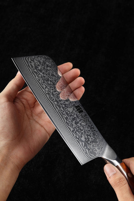 Xinzuo B13R 6.5" 67 Layer VG10 Japanese Damascus Cleaver Knife Rosewood Handles