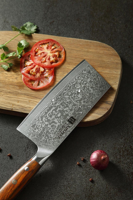 Xinzuo B13R 6.5" 67 Layer VG10 Japanese Damascus Meat Cleaver Knife Rosewood Handles