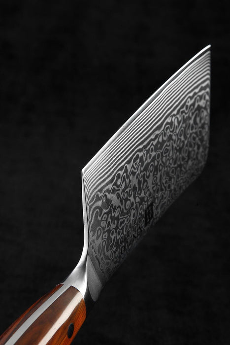Xinzuo B13R 6.5" 67 Layer VG10 Japanese Damascus Meat Cleaver Knife Rosewood Handles