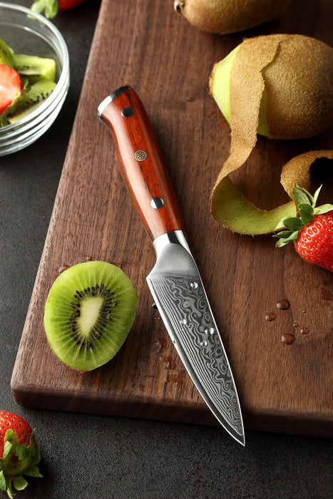 Xinzuo B13R 3.5" 67 Layer Damascus Paring Knife Rosewood Handles Open Box