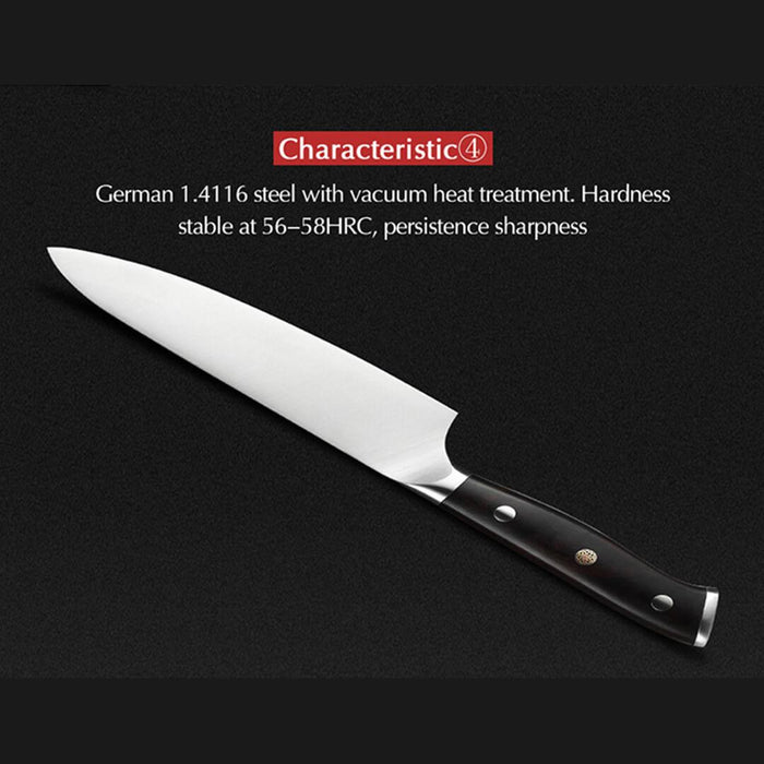 Xinzuo B13S 3 Pcs Chef-Santoku-Utility German 1.4116 High Carbon Steel Kitchen Knife Set