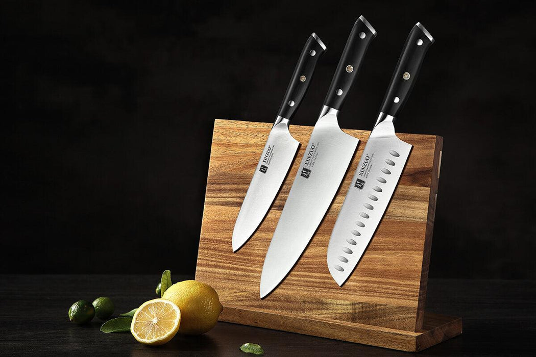 Xinzuo B13S 3 Pcs Chef-Santoku-Utility German 1.4116 High Carbon Steel Kitchen Knife Set