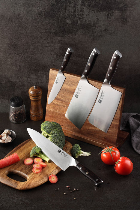 4 Pcs German High Carbon Steel Kitchen Knife Set with Ebony Handles