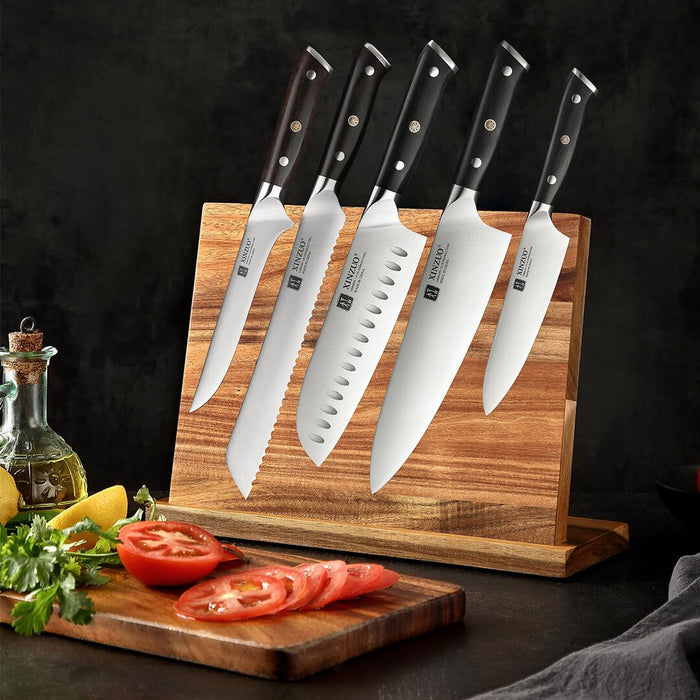 Kitchen Knife Set With Block: 8 Piece German 1.4116 High-Carbon