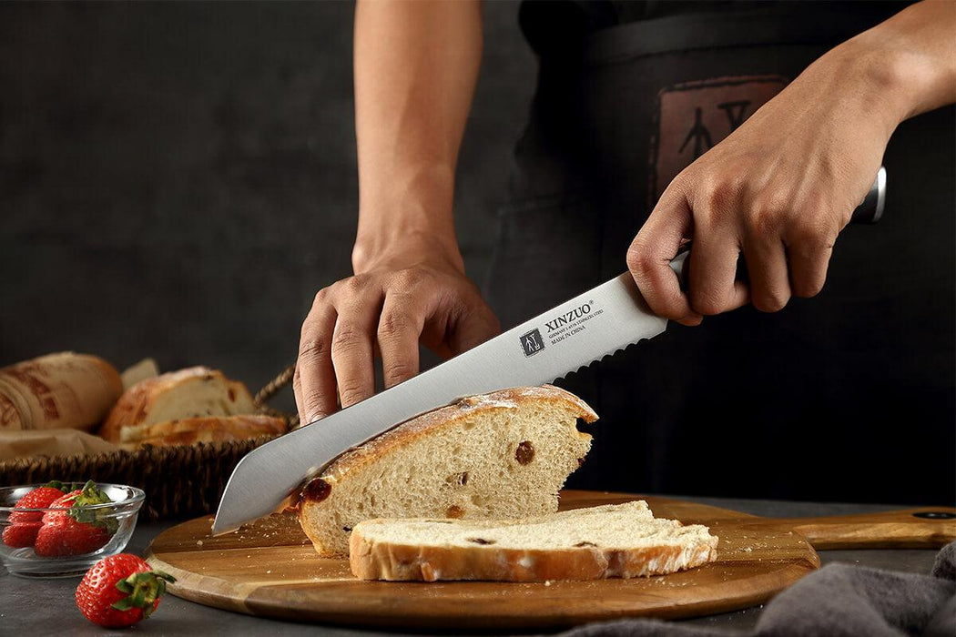 Xinzuo B13S 9.5" German 1.4116 High Carbon Stainless Steel Bread Knife Open Box