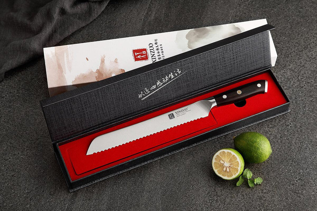 Xinzuo B13S 9.5" German 1.4116 High Carbon Stainless Steel Bread Knife Open Box