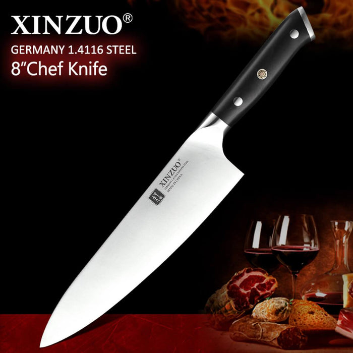 Xinzuo B13S 8.5" German High Carbon Steel Chef Knife with Ebony Handles