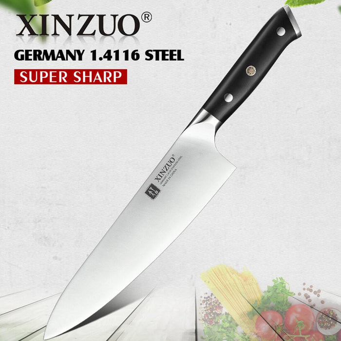 Xinzuo B13S 8.5" German High Carbon Steel Chef Knife with Ebony Handles