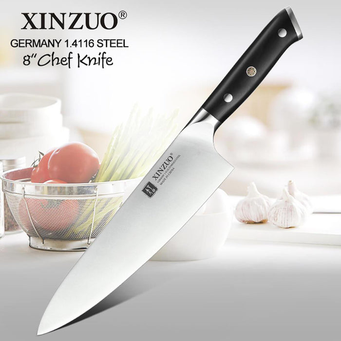 Xinzuo B13S 8.5" German High Carbon Steel Chef Knife with Ebony Handles