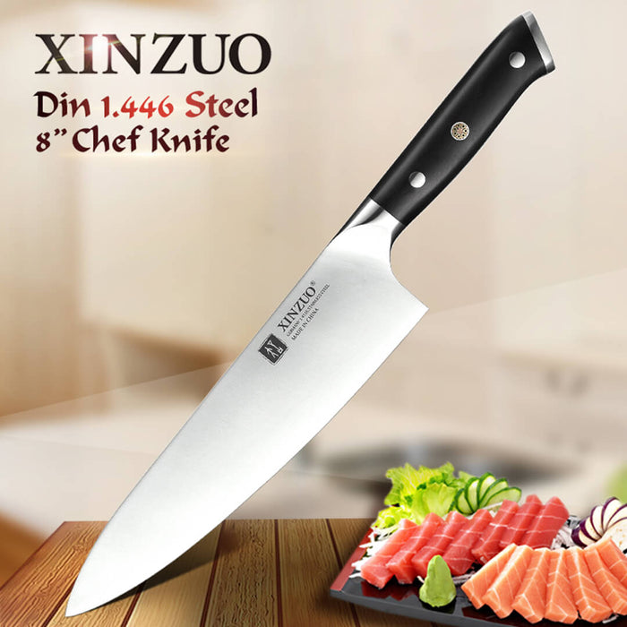 Xinzuo B13S 8.5" German High Carbon Steel Chef Knife with Ebony Handles