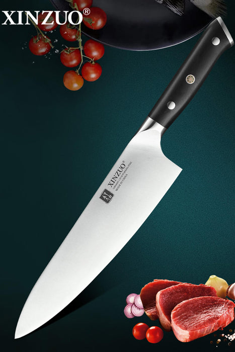German High Carbon Steel Chef Knife with Ebony Handle