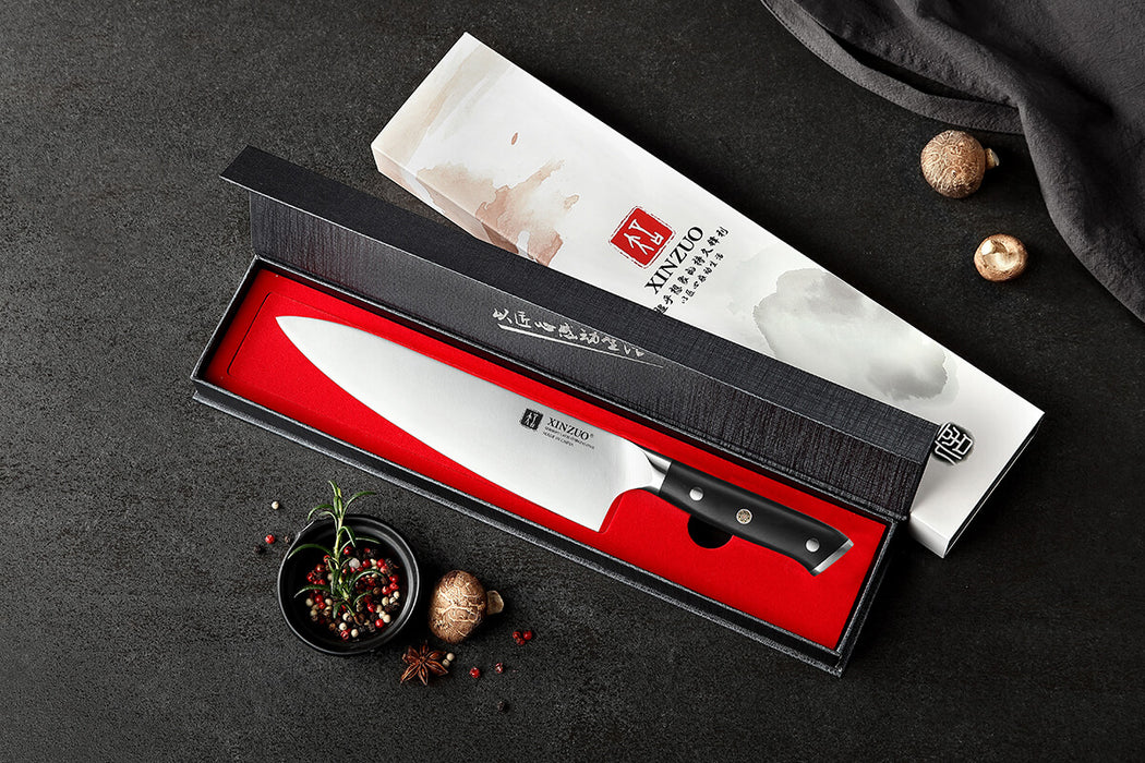 Xinzuo B13S German High Carbon Steel Chef Knife with Ebony Handles gift box