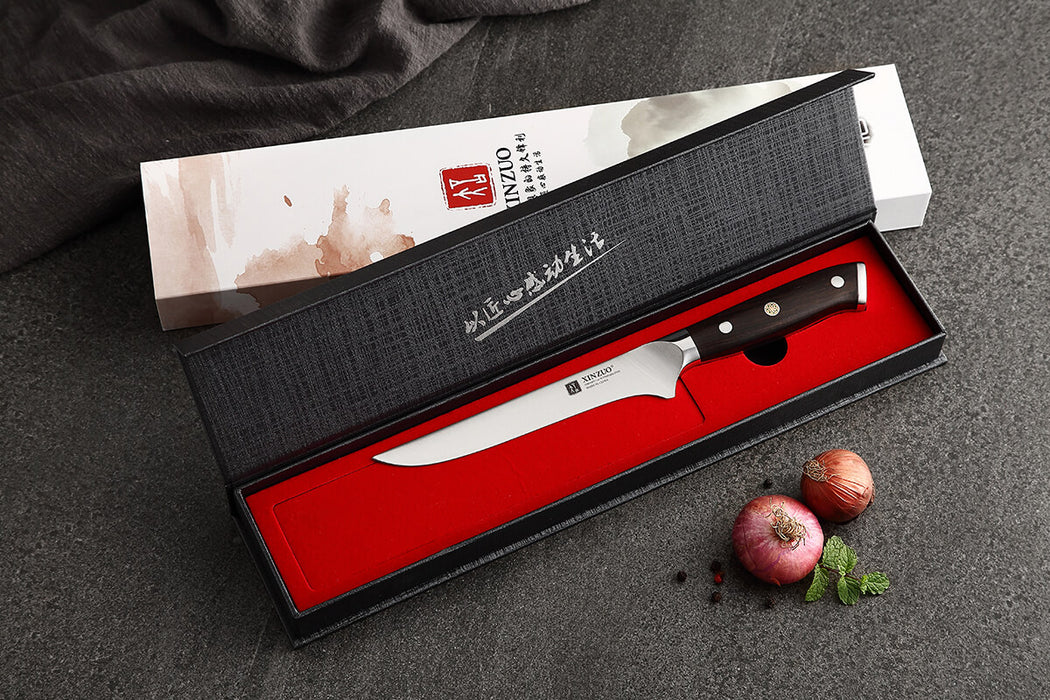 Xinzuo B13S German High Carbon Steel Boning Knife with Ebony Handles gift box