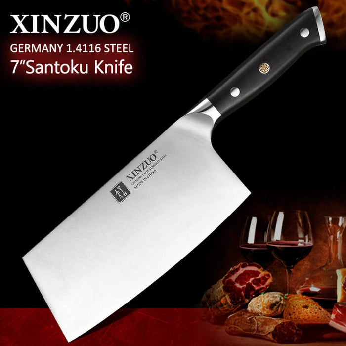 Xinzuo B13S 6.5" German High Carbon Steel Kitchen Cleaver with Ebony Handles