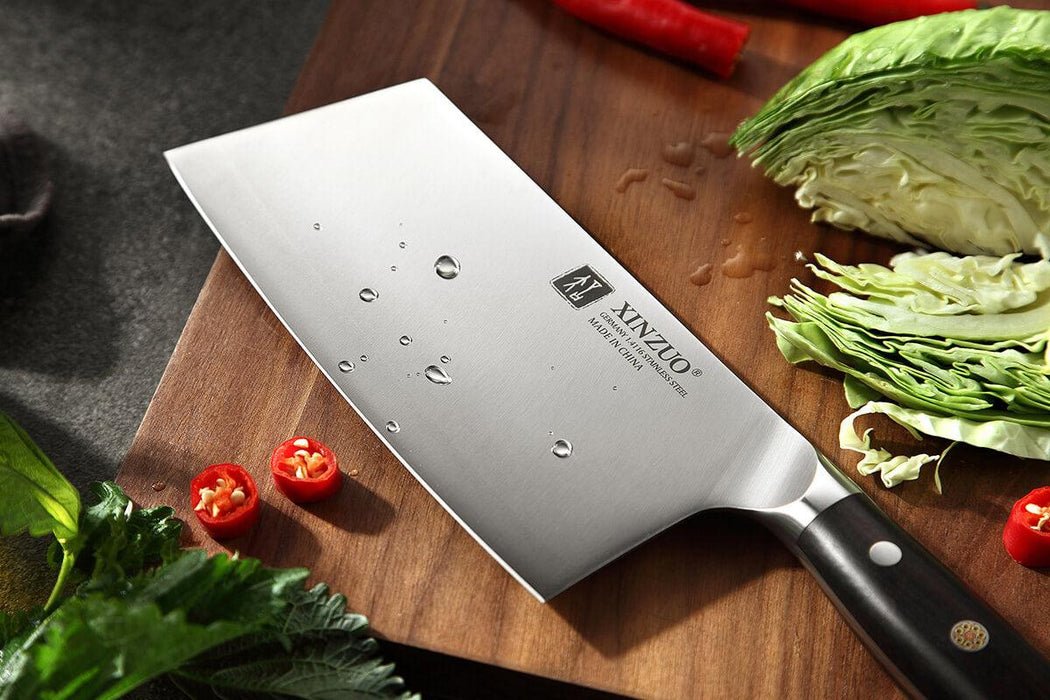 Xinzuo B13S 6.5" German High Carbon Steel Kitchen Cleaver with Ebony Handles