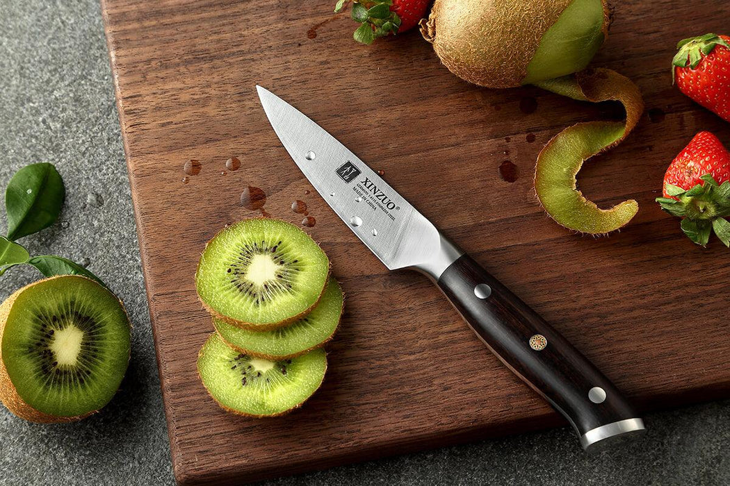 Xinzuo B13S 3.5" German High Carbon Stainless Steel Paring Knife with Ebony Handles