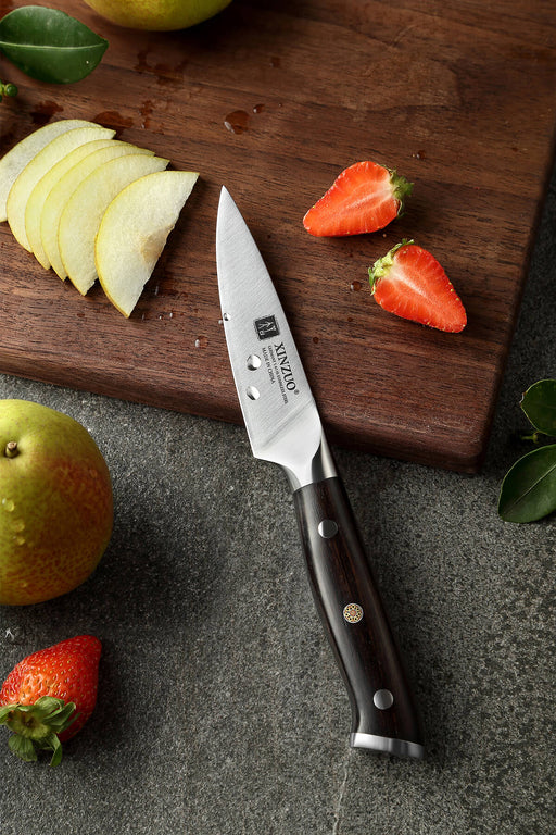 Brenium Paring and Garnishing Knife, 12-Piece Set, Knives with Straight Edge 3 inch Blade, Stainless Steel, Spear Point, Fruit and Vegetable Cutting