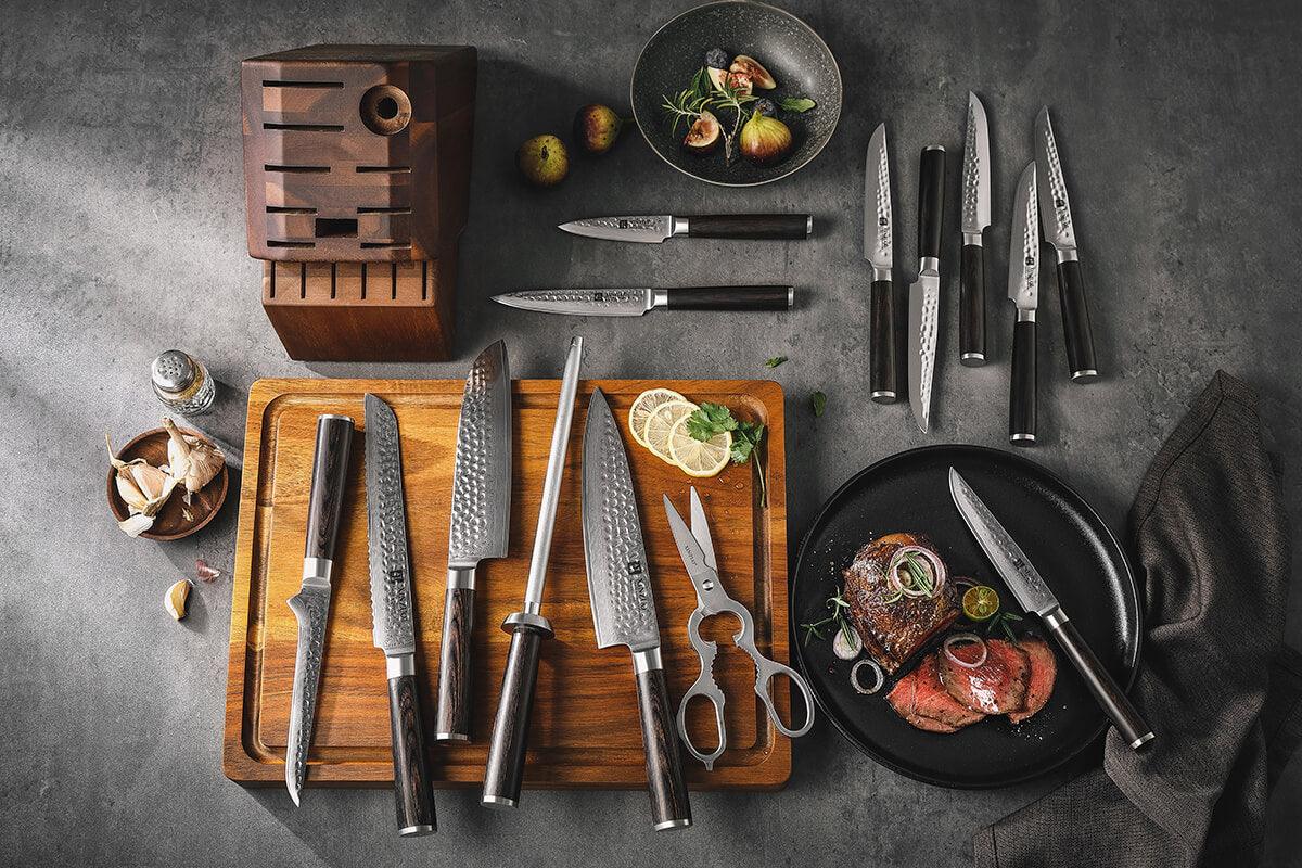 Xinzuo B1H 16 Pcs 67 Layer Damascus Steel Knife Set with Pakka