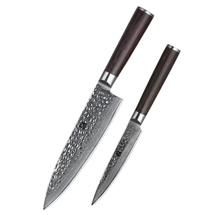 Xinzuo B1H 2 Pcs 67 Layer Damascus Steel Chef and Utility Knife Set 3