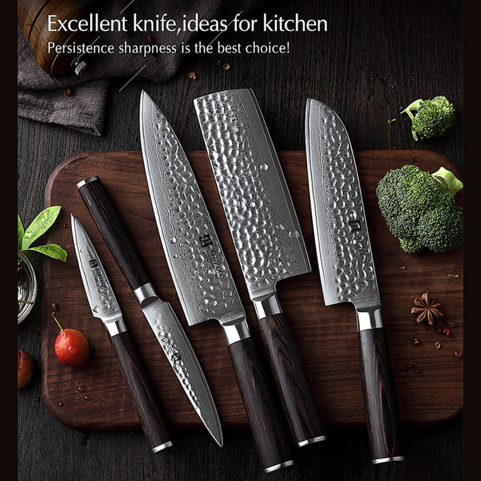 Xinzuo B1H 5 Pcs 67 Layer Damascus Steel Chef Knife Set 13