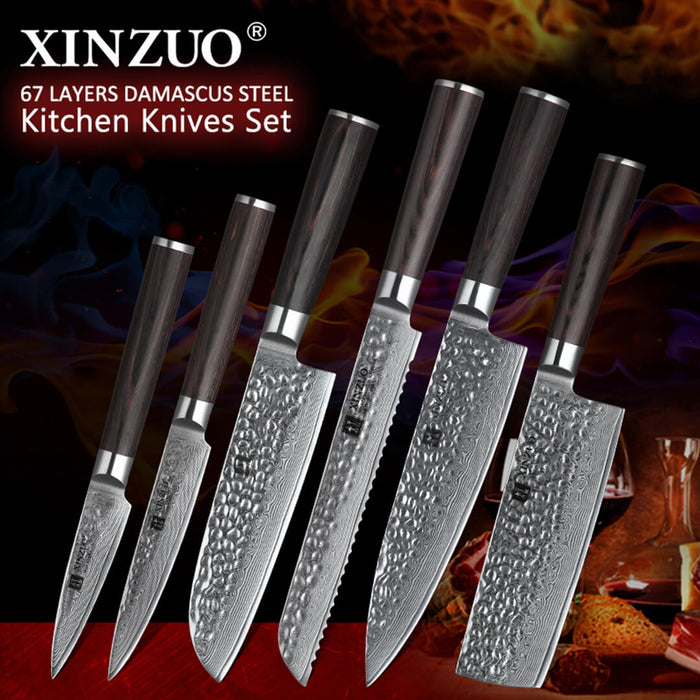 Xinzuo B1H 6 Pcs 67 Layer Damascus Steel Chef Knife Set 8