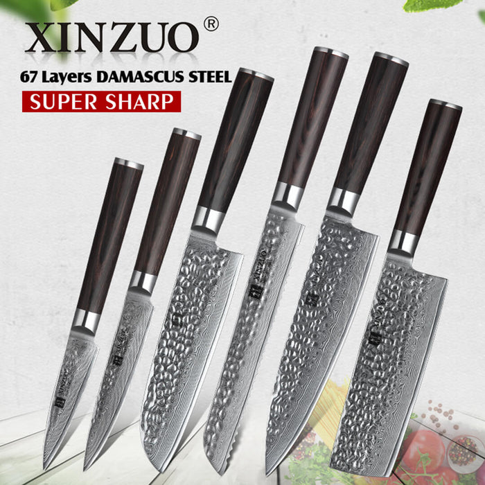 Xinzuo B1H 6 Pcs 67 Layer Damascus Steel Chef Knife Set 9