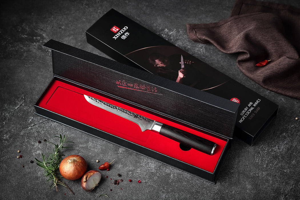 Xinzuo B1H 67 Layer Damascus Boning Knife VG10 Damascus Steel Boning Knife gift box