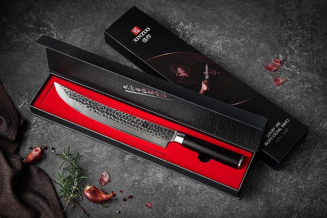 Xinzuo B1H 67 Layer Damascus Carving Knife Damascus Steel Carving Knife gift box