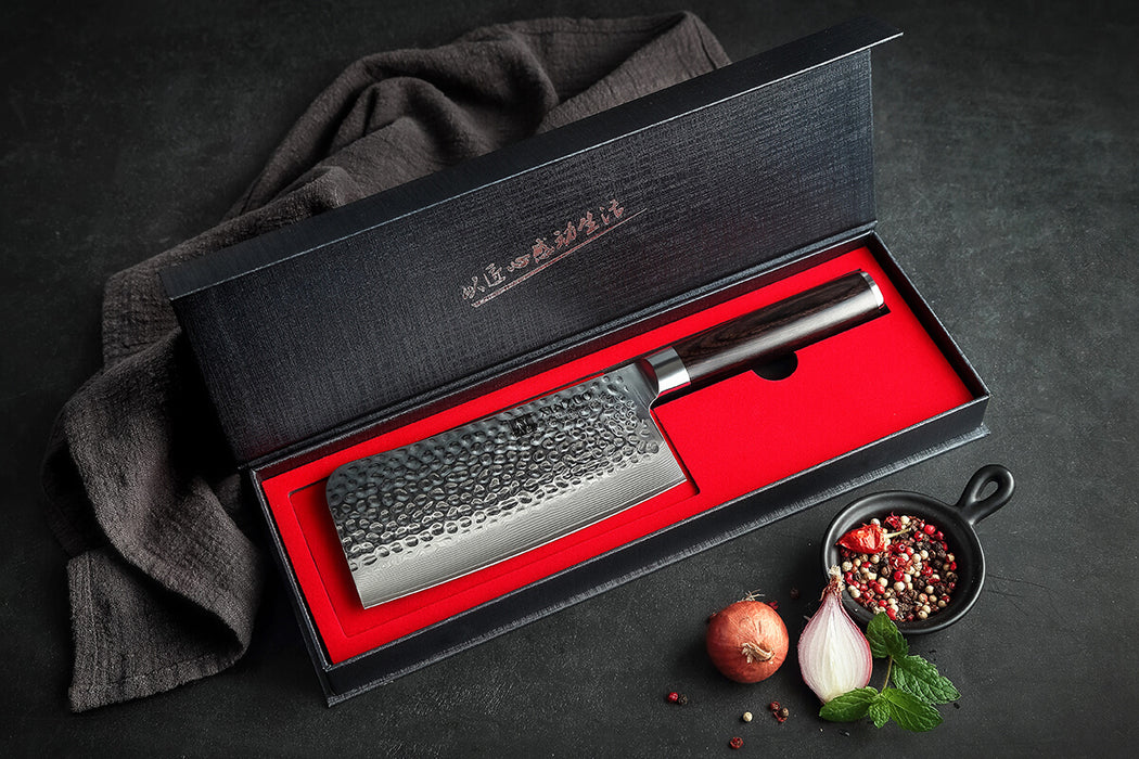 Xinzuo B1H 6.5 inches 67 Layer Damascus Meat Cleaver Damascus Steel Meat Cleaver gift box